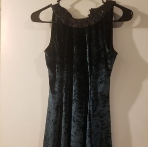 Cute green velvet mini dress